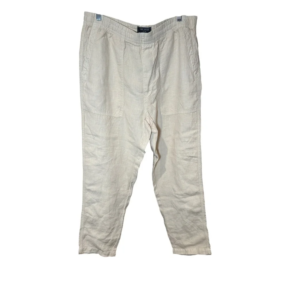 Todd Snyder NWT Linen Beach Pant Sand Dollar Khaki Tan Men's Size Large